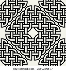 Celtic seamless pattern. Abstract graphic wallpaper. Vector tileable illustration. Interlaced geometric ornament.