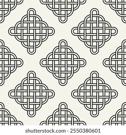 Celtic seamless pattern. Abstract graphic wallpaper. Vector tileable illustration. Interlaced geometric ornament.