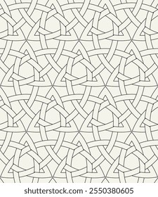 Celtic seamless pattern. Abstract graphic wallpaper. Vector tileable illustration. Interlaced geometric ornament.