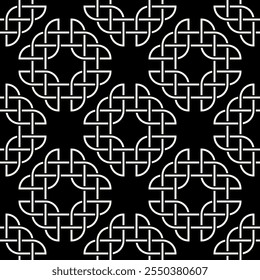 Celtic seamless pattern. Abstract graphic wallpaper. Vector tileable illustration. Interlaced geometric ornament.