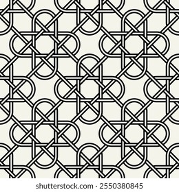 Celtic seamless pattern. Abstract graphic wallpaper. Vector tileable illustration. Interlaced geometric ornament.