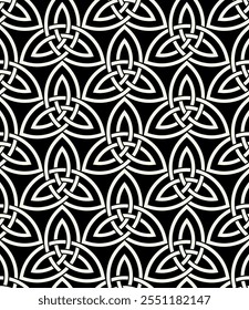 Celtic seamless pattern. Abstract graphic wallpaper. Vector tileable illustration. Interlaced geometric ornament.