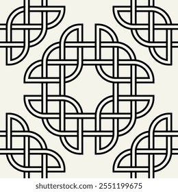 Celtic seamless pattern. Abstract graphic wallpaper. Vector tileable illustration. Interlaced geometric ornament.