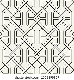 Celtic seamless pattern. Abstract graphic wallpaper. Vector tileable illustration. Interlaced geometric ornament.