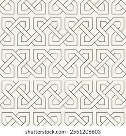 Celtic seamless pattern. Abstract graphic wallpaper. Vector tileable linear illustration. Interlaced geometric ornament.