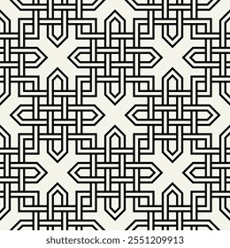 Celtic seamless pattern. Abstract graphic wallpaper. Vector tileable illustration. Interlaced geometric ornament.