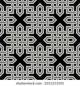 Celtic seamless pattern. Abstract graphic wallpaper. Vector tileable illustration. Interlaced geometric ornament.