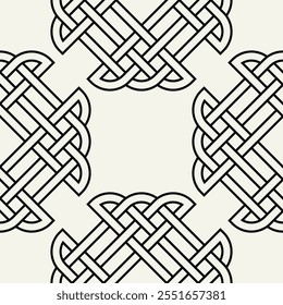 Celtic seamless pattern. Abstract graphic wallpaper. Vector tileable illustration. Interlaced geometric ornament.