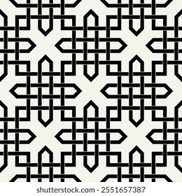 Celtic seamless pattern. Abstract graphic wallpaper. Vector tileable illustration. Interlaced geometric ornament.