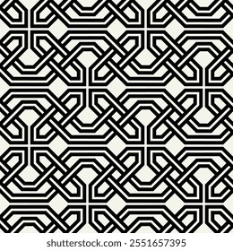 Celtic seamless pattern. Abstract graphic wallpaper. Vector tileable illustration. Interlaced geometric ornament.