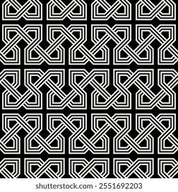 Celtic seamless pattern. Abstract graphic wallpaper. Vector tileable illustration. Interlaced geometric ornament.