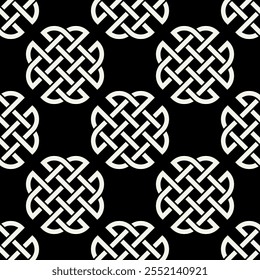 Celtic seamless pattern. Abstract graphic wallpaper. Vector tileable illustration. Interlaced geometric ornament.