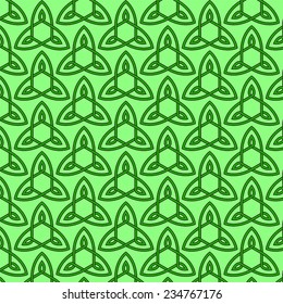 Celtic seamless pattern. Colored with green. Pattern can be used for wallpapers, backgrounds, web pages, in textile industry, invitation cards.