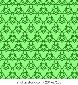 Celtic seamless pattern. Colored with green. Pattern can be used for wallpapers, backgrounds, web pages, in textile industry, invitation cards.