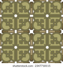 Celtic seamless pattern. Colorful ornamental arabesque vector background. Repeat patterned backdrop. Tribal ethnic celtic traditional floral symmetrical ornaments. Endless texture. For print, fabric.