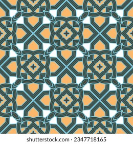 Patrón celta sin fisuras. Colorido fondo vectorial arabesco ornamental. Repetir el fondo con patrones. Ornamentos tradicionales florales tribales étnicos celtas. Una textura intrincada y sin fin. Para imprimir, tela.