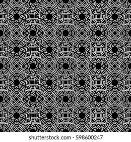 Celtic seamless pattern in Medieval style. Plexus background endless repeat backdrop, texture, wallpaper. Stock vector