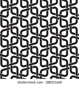 Celtic seamless pattern with swatch for filling. Fashion geometric background of black lines.