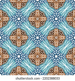 Celtic seamless pattern. Tribal ethnic style traditional vector background. Colorful intricate line art  pattern. Braided intricacy repeat lines ornament. Ornate beautiful geometric modern ornaments.