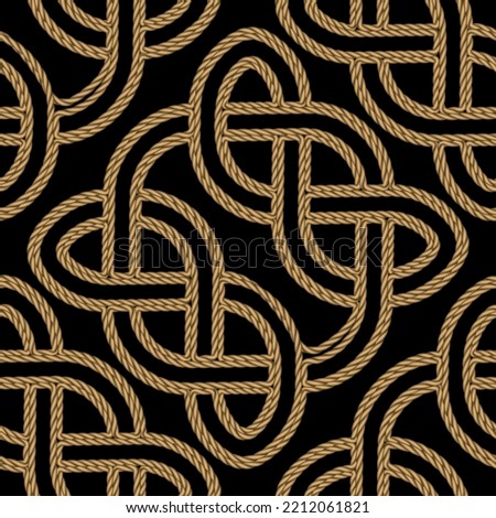 Celtic seamless pattern. Twisted ropes. Tribal ethnic style traditional vector background. Colorful intricate line art textured pattern. Braided repeat lines ornament. Modern design. Endless texture.