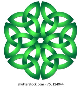 Celtic Shamrock Knot In Circle. Symbol Of Ireland. 