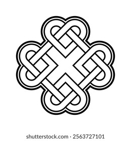 celtic shamrock knot heart love endless vector on white background  