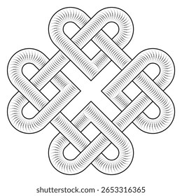 celtic shamrock knot coração amor infinito no fundo branco para tatuagem símbolo ícone da religião logotipo. ilustração vetorial 