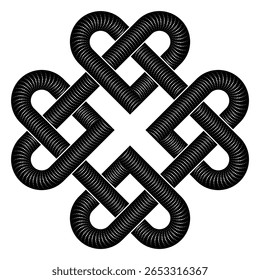 celtic shamrock knot coração amor infinito no fundo branco para tatuagem símbolo ícone da religião logotipo. ilustração vetorial 