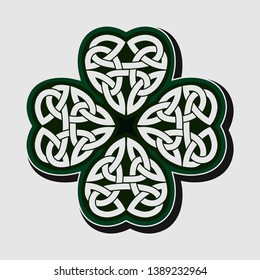 Celtic Shamrock ornament. Isolated vector.