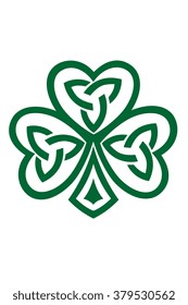 Celtic Shamrock symbol vector illustration isolated on white.