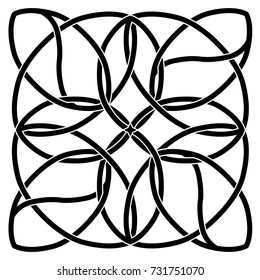 Celtic square. Black pattern on a white background.Isolated vector.