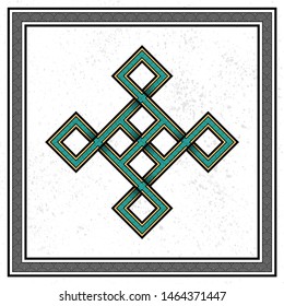 Celtic square figure isolated on whitte grunge background