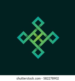 Celtic square figure isolated on dark background