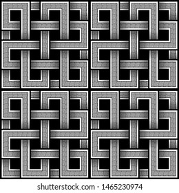 Celtic square figure seamless abstract pattern isolated on dark background
