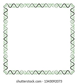 Celtic square frame is green with black.