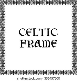Celtic square frame on a white background