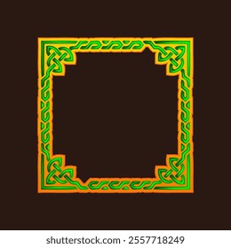 Celtic square frame. Celtic vector braided frame design, Irish traditional square border perfect for greeting card ,invitation or for your icons