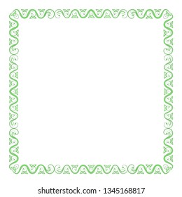 Celtic square green frame.