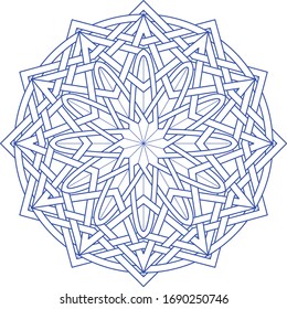 Celtic star circular pattern with dodecagon corona shape clock pattern inside huge circular with vector geometric background