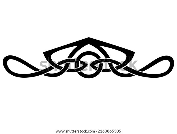 Celtic style border or divider - vector\
silhouette element for text\
decoration