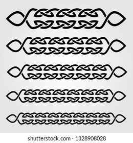 Celtic style border isolated on white background. Vector illustration
