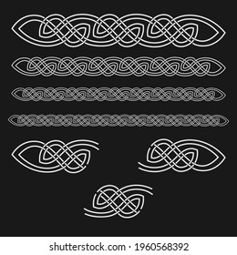 Celtic style border isolated on white background. Vector illustration	