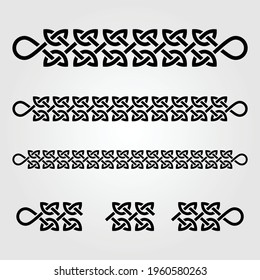 Celtic style border isolated on white background. Vector illustration	