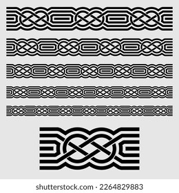 Celtic style border isolated on white background. Vector illustration