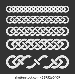 Celtic style border isolated on dark background. Vector illustration	
