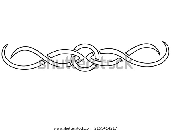 Celtic style divider or\
border - line element for coloring and decoration. Outline.\
Ornament in Celtic\
style