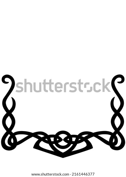 Celtic style divider or divider- vector\
silhouette element for decoration. Divider Celtic black silhouette.\
Vector border for text\
decoration