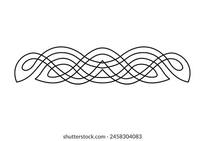 Celtic style interlaced pattern isolated vector. Nordic symbol. Celtic knot vector illustration. Patrick's Day celebration. Interlaced border element.
