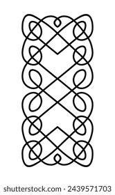 Celtic style interlaced pattern. Vector line art illustration.