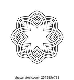 Celtic style star shaped interlaced pattern isolated vector. Patrick's Day celebration. Nordic symbol.